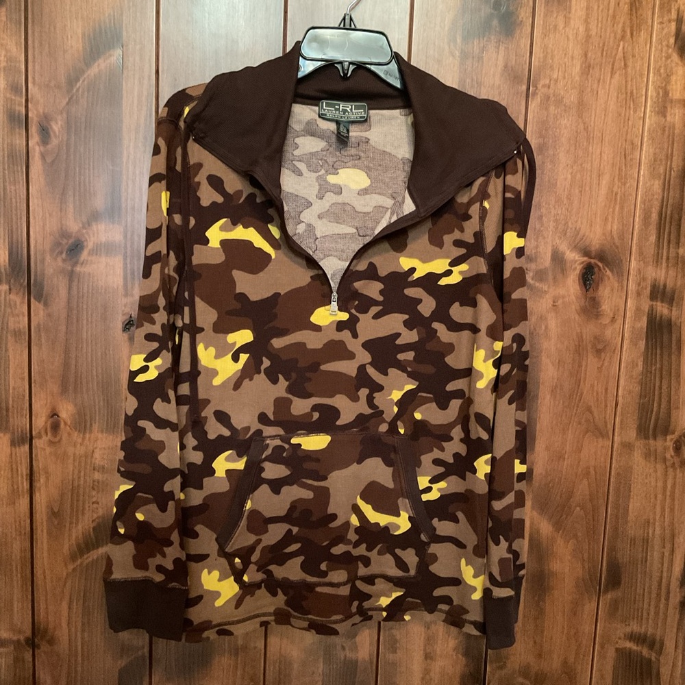Lauren Ralph Lauren Brown and Yellow Camouflage Top